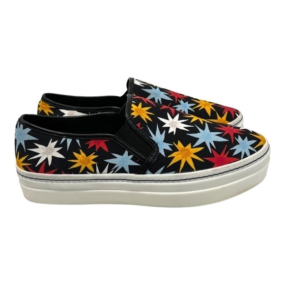 Alice + Olivia Sasha Star Print Canvas Platform Slip On Sneakers Women’s 39.5 - Picture 4 of 11
